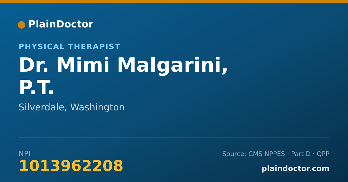 Shareable card for Mimi Malgarini, P.T. - Physical Therapist, Silverdale, WA