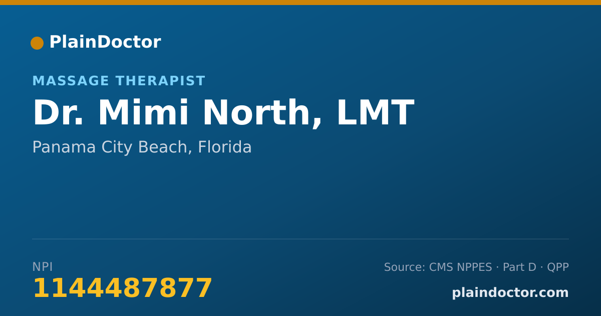 Shareable card for Mimi North, LMT - Massage Therapist, Panama City Beach, FL