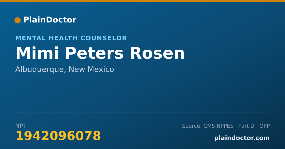 Shareable card for Mimi Peters Rosen - Mental Health Counselor, Albuquerque, NM