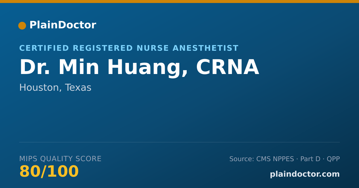 Shareable card for Min Huang, CRNA - Certified Registered Nurse Anesthetist, Houston, TX