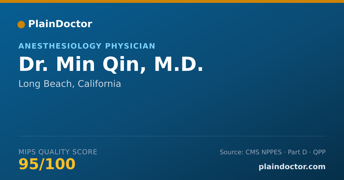 Shareable card for Min Qin, M.D. - Anesthesiology Physician, Long Beach, CA