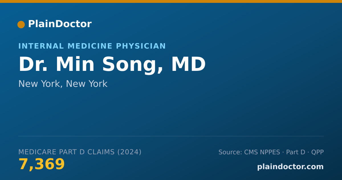 Shareable card for Min Song, MD - Internal Medicine Physician, New York, NY