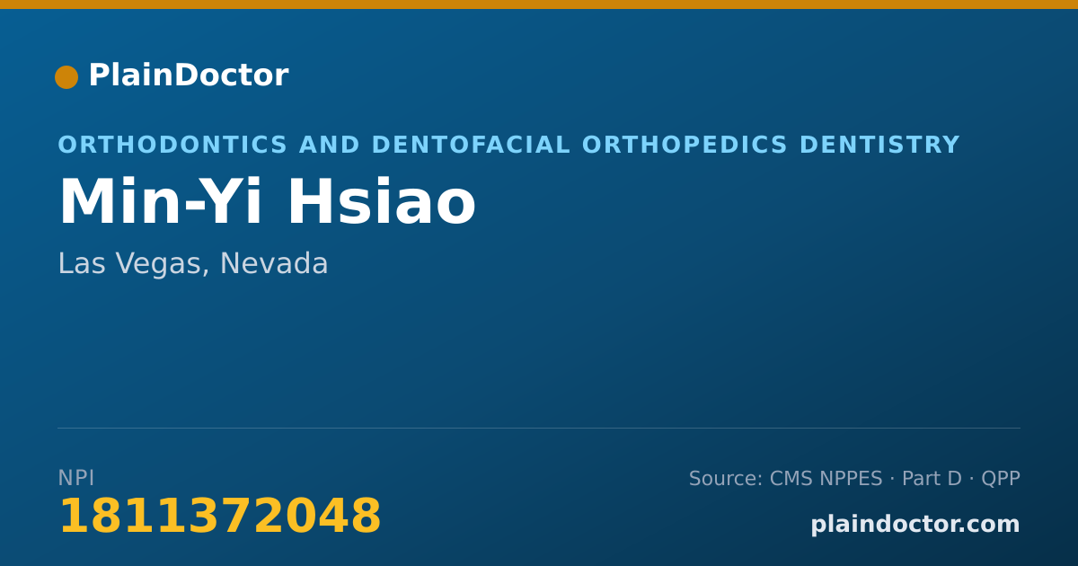 Shareable card for Min-Yi Hsiao - Orthodontics and Dentofacial Orthopedics Dentistry, Las Vegas, NV