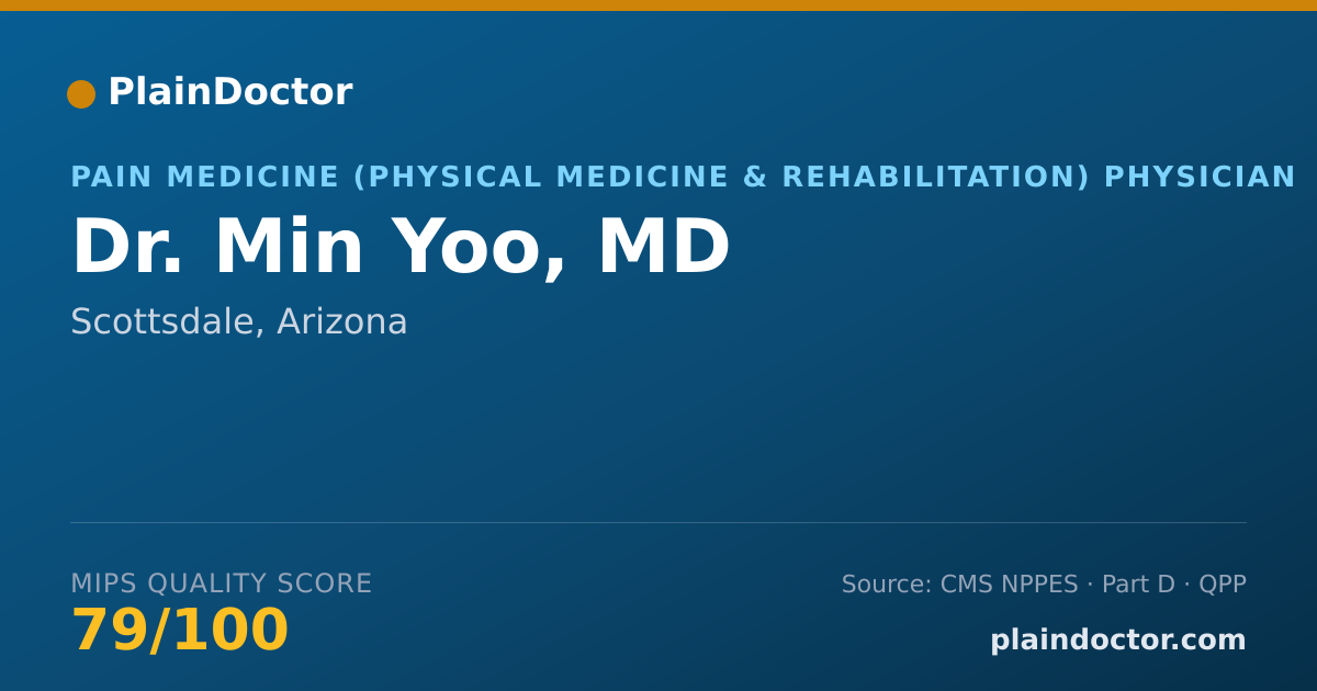 Shareable card for Min Yoo, MD - Pain Medicine (Physical Medicine & Rehabilitation) Physician, Scottsdale, AZ