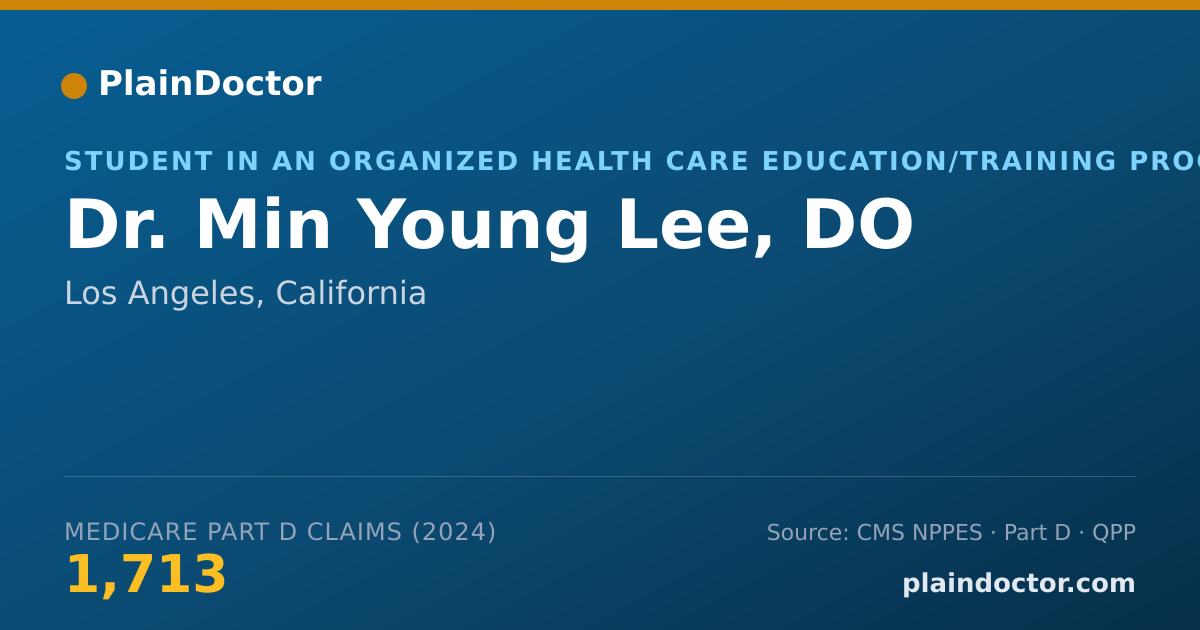Shareable card for Min Young Lee, DO - Student in an Organized Health Care Education/Training Program, Los Angeles, CA
