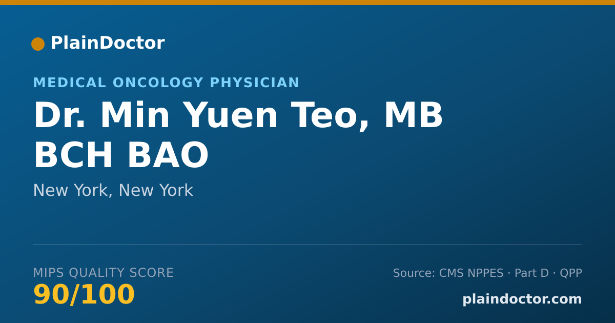 Shareable card for Min Yuen Teo, MB BCH BAO - Medical Oncology Physician, New York, NY