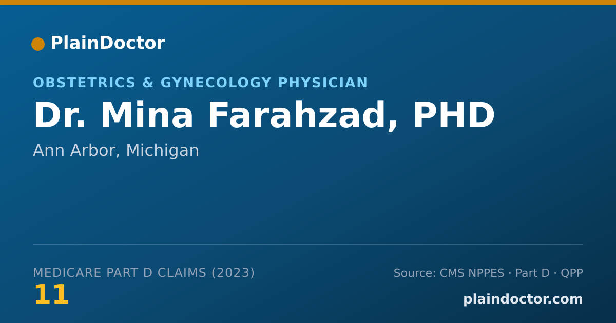 Shareable card for Mina Farahzad, PHD - Obstetrics & Gynecology Physician, Ann Arbor, MI