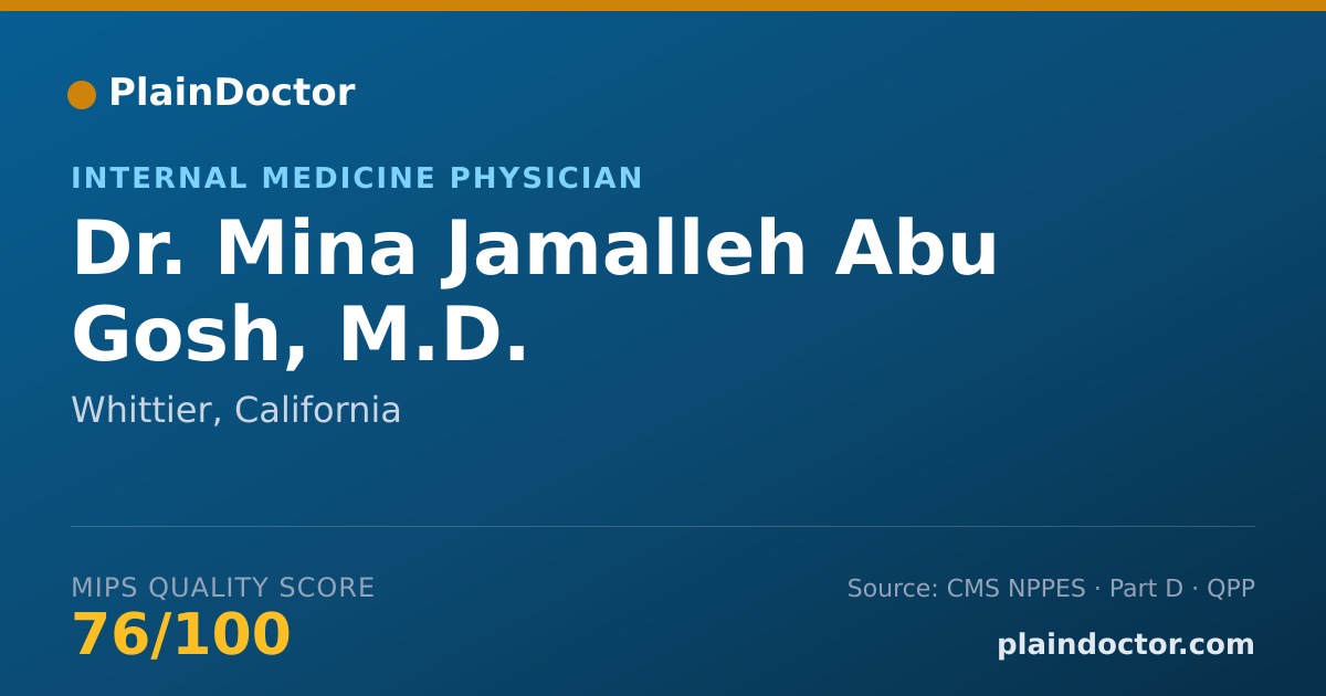 Shareable card for Mina Jamalleh Abu Gosh, M.D. - Internal Medicine Physician, Whittier, CA