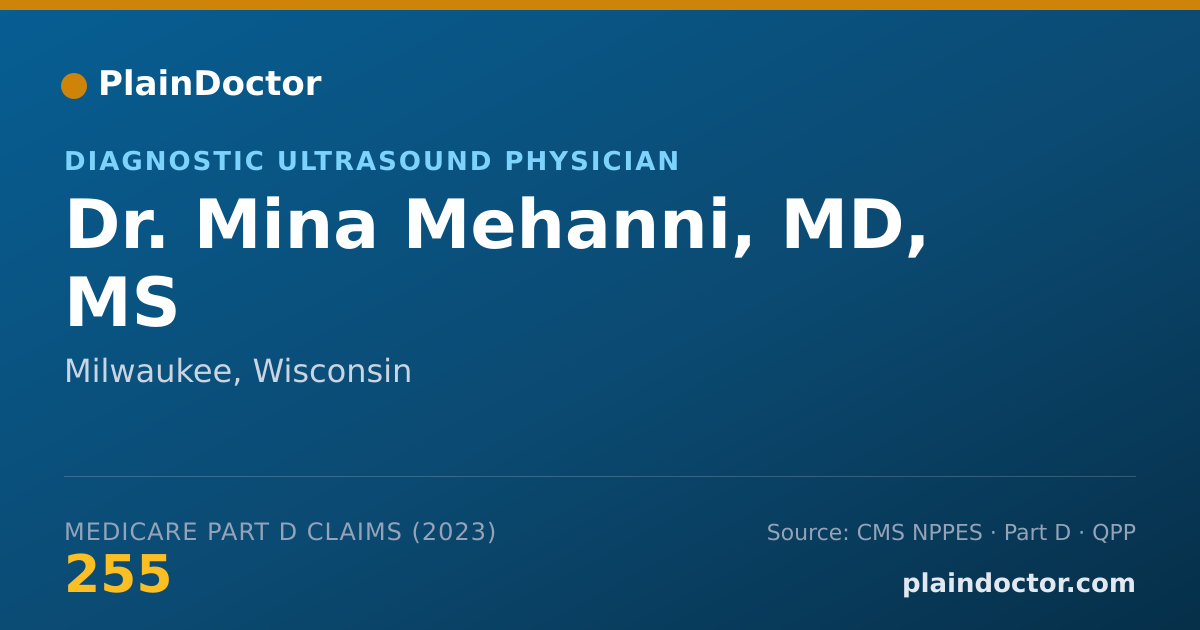 Shareable card for Mina Mehanni, MD, MS - Diagnostic Ultrasound Physician, Milwaukee, WI