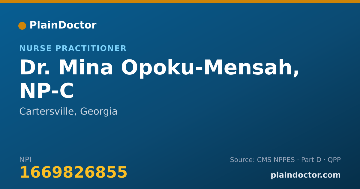 Shareable card for Mina Opoku-Mensah, NP-C - Nurse Practitioner, Cartersville, GA