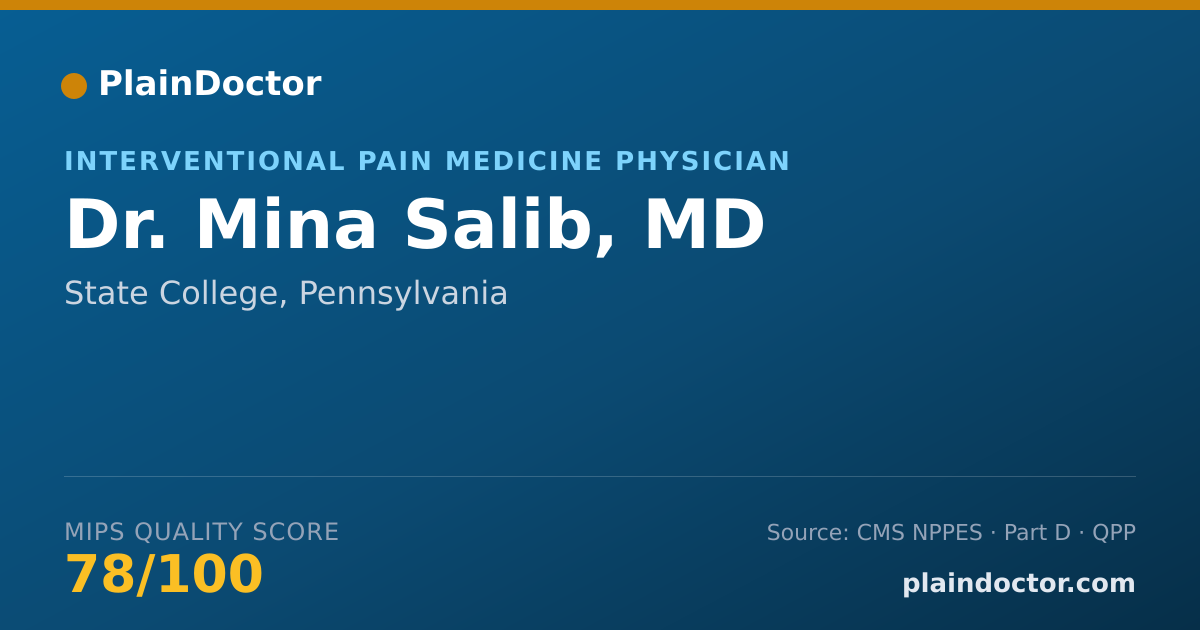 Shareable card for Mina Salib, MD - Emergency Medicine Physician, State College, PA