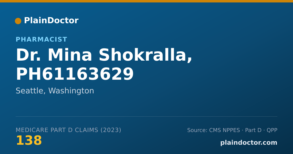 Shareable card for Mina Shokralla, PH61163629 - Pharmacist, Seattle, WA
