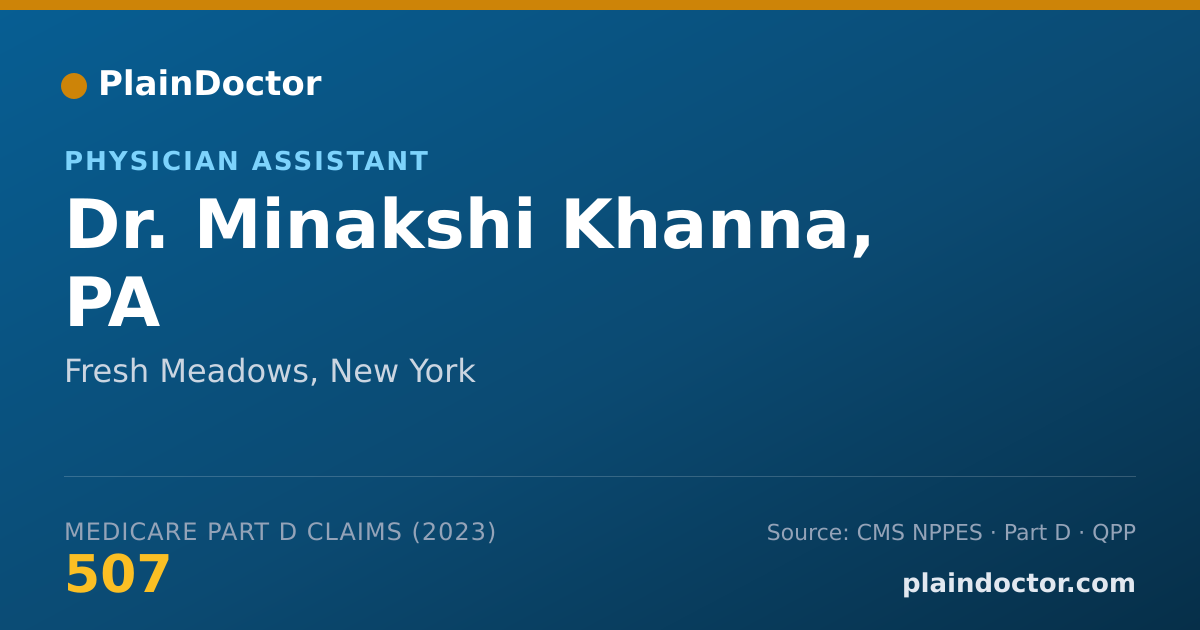 Shareable card for Minakshi Khanna, PA - Physician Assistant, Fresh Meadows, NY