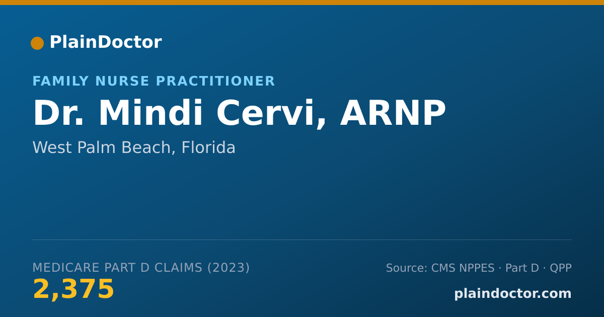 Shareable card for Mindi Cervi, ARNP - Family Nurse Practitioner, West Palm Beach, FL