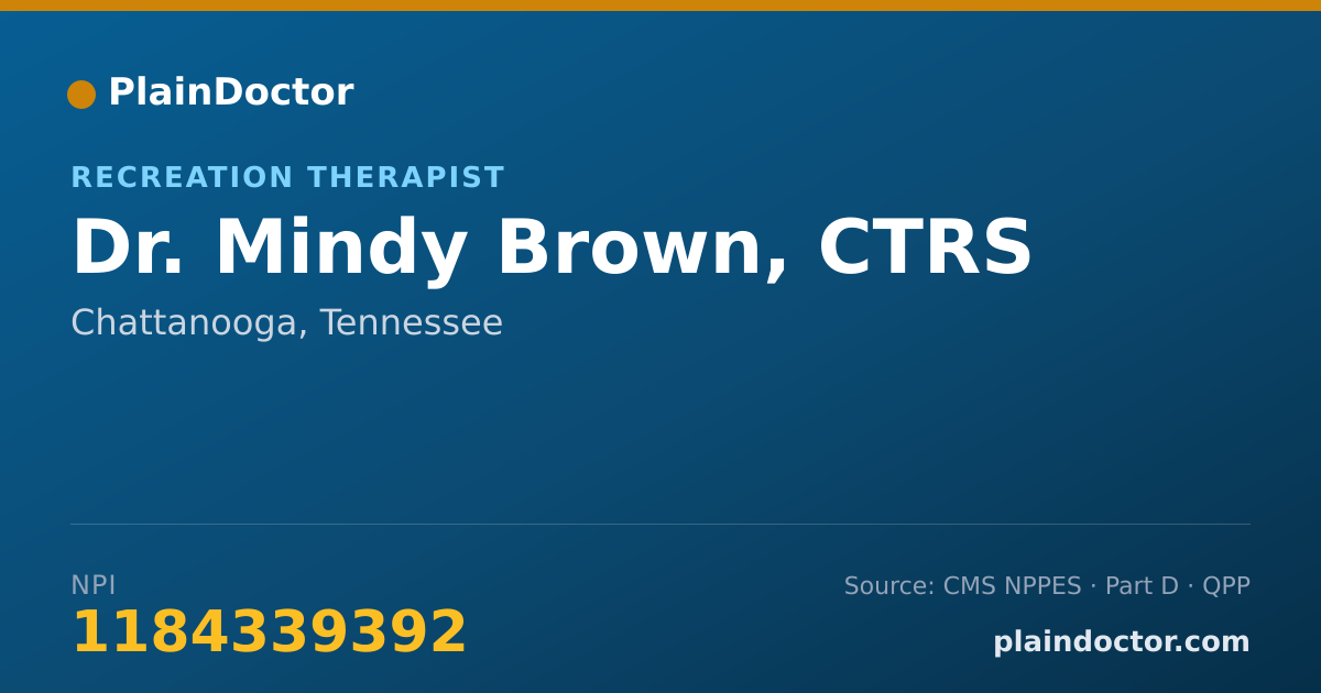 Shareable card for Mindy Brown, CTRS - Recreation Therapist, Chattanooga, TN