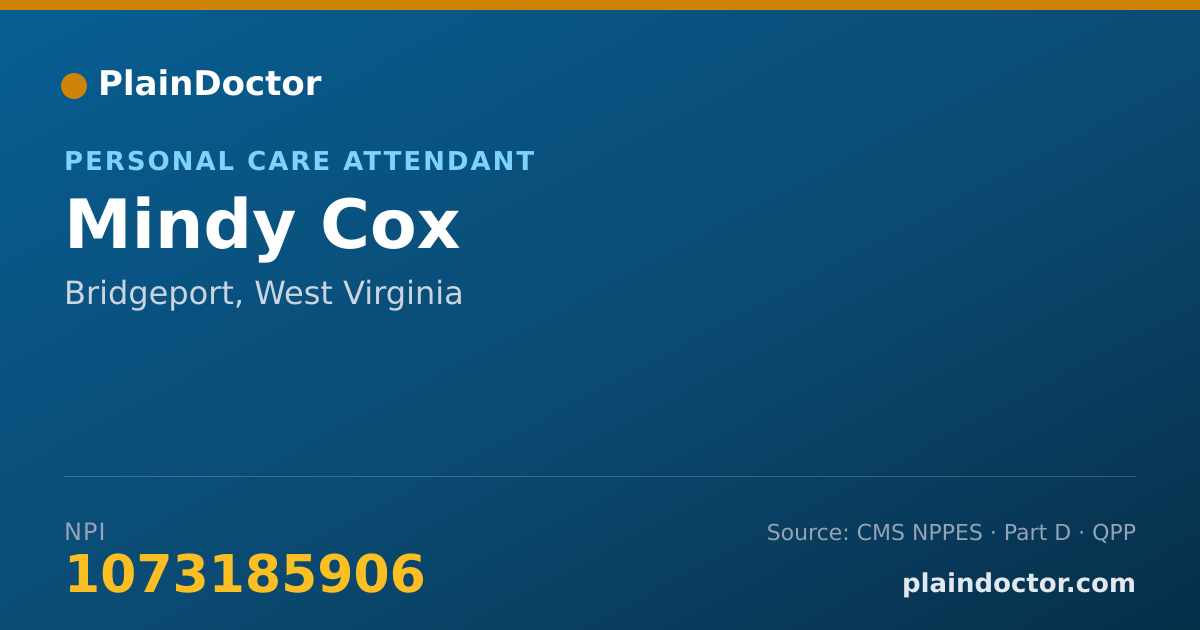 Shareable card for Mindy Cox - Personal Care Attendant, Bridgeport, WV
