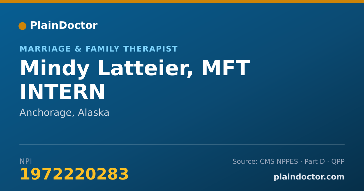 Shareable card for Mindy Latteier, MFT INTERN - Marriage & Family Therapist, Anchorage, AK