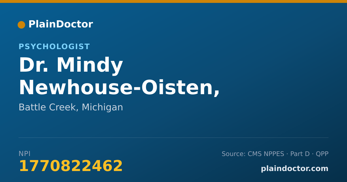 Shareable card for Mindy Newhouse-Oisten, PH.D., BCBA-D, LLP - Psychologist, Battle Creek, MI