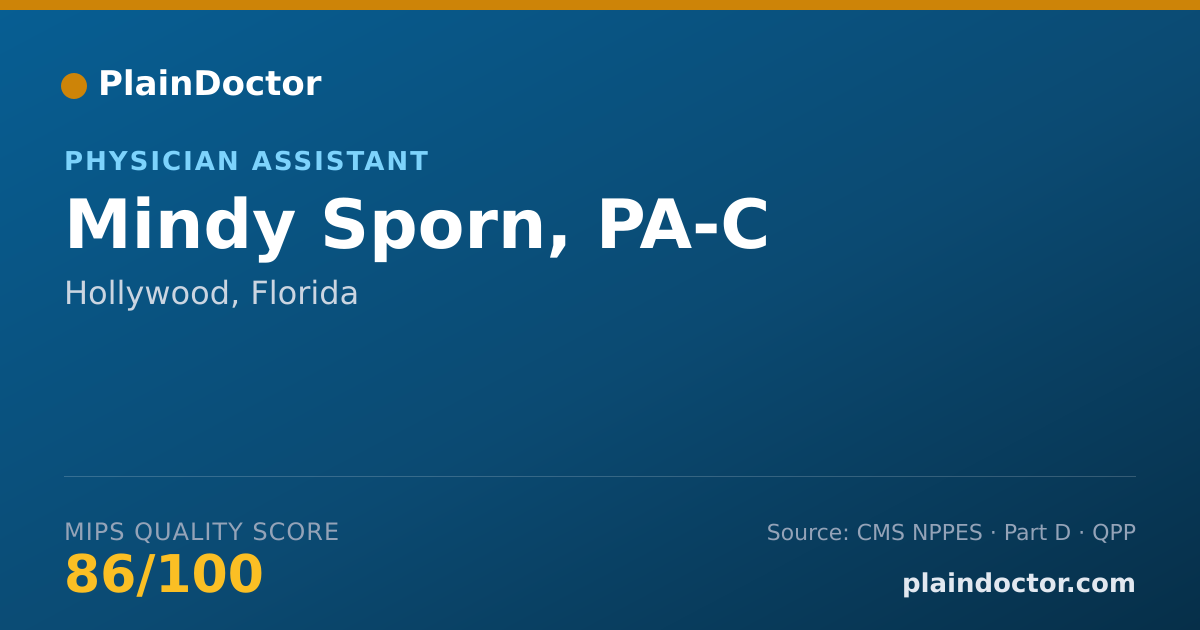 Shareable card for Mindy Sporn, PA-C - Physician Assistant, Hollywood, FL