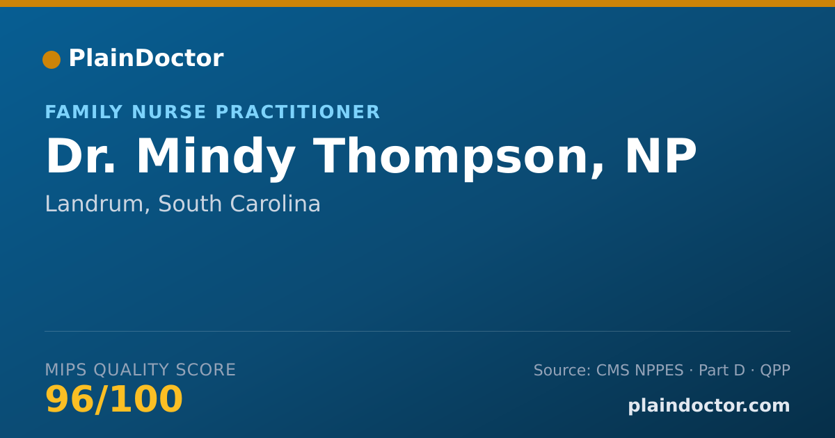 Shareable card for Mindy Thompson, NP - Family Nurse Practitioner, Landrum, SC