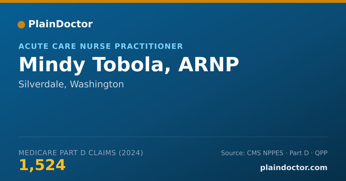 Shareable card for Mindy Tobola, ARNP - Acute Care Nurse Practitioner, Silverdale, WA