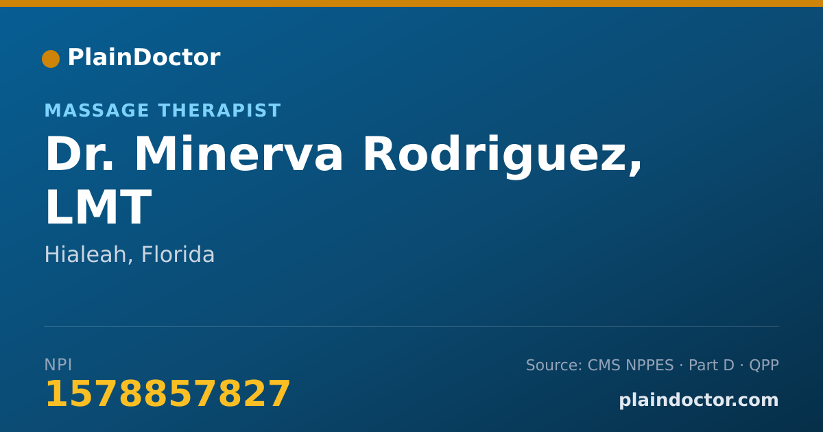 Shareable card for Minerva Rodriguez, LMT - Massage Therapist, Hialeah, FL