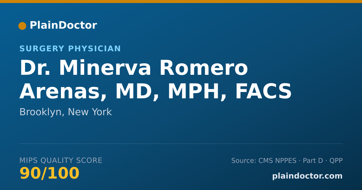 Shareable card for Minerva Romero Arenas, MD, MPH, FACS - Surgery Physician, Brooklyn, NY