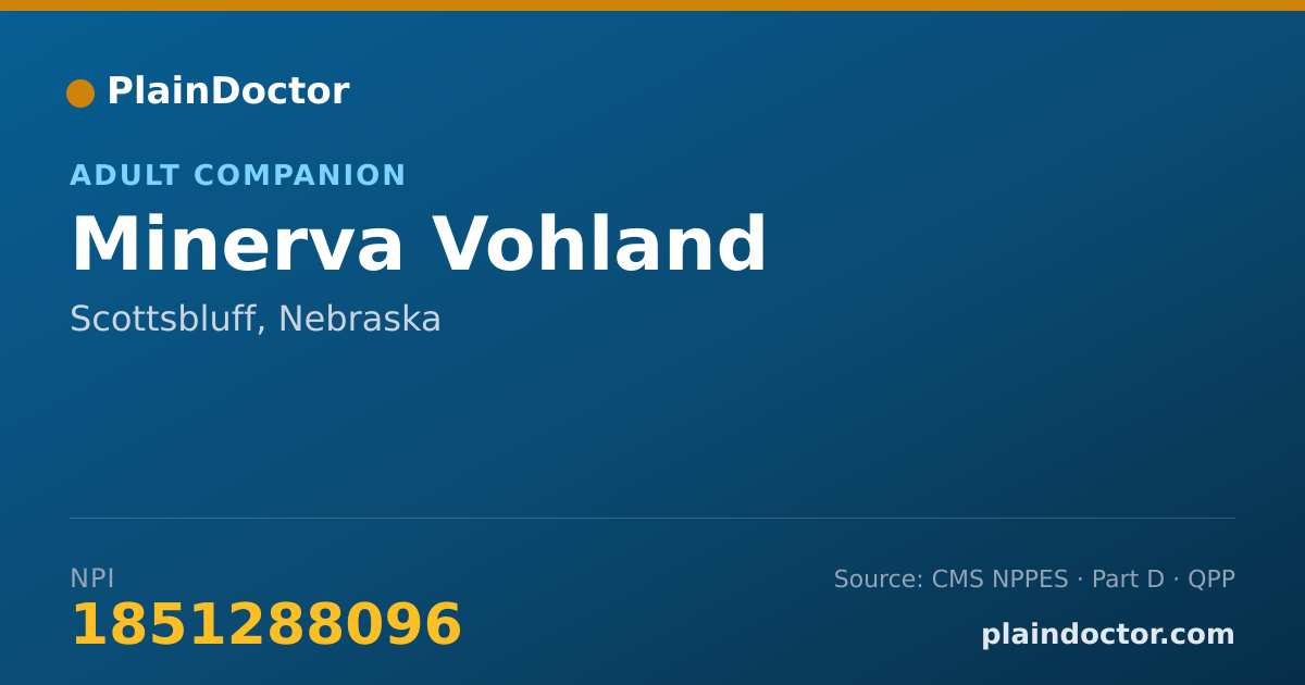 Shareable card for Minerva Vohland - Adult Companion, Scottsbluff, NE