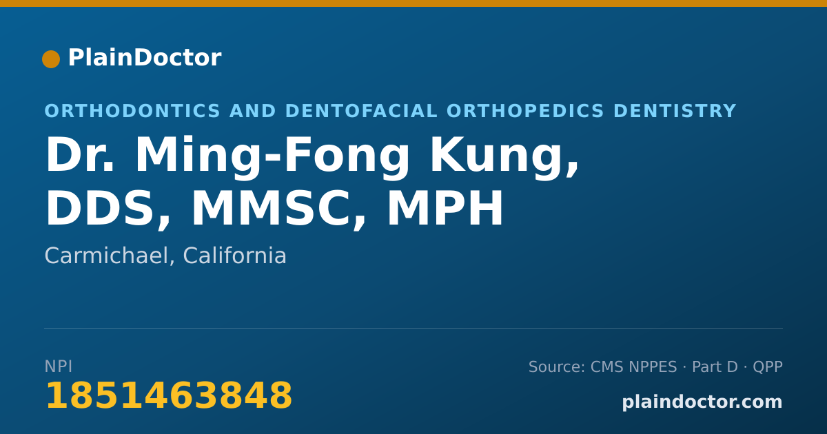 Shareable card for Ming-Fong Kung, DDS, MMSC, MPH - Orthodontics and Dentofacial Orthopedics Dentistry, Carmichael, CA