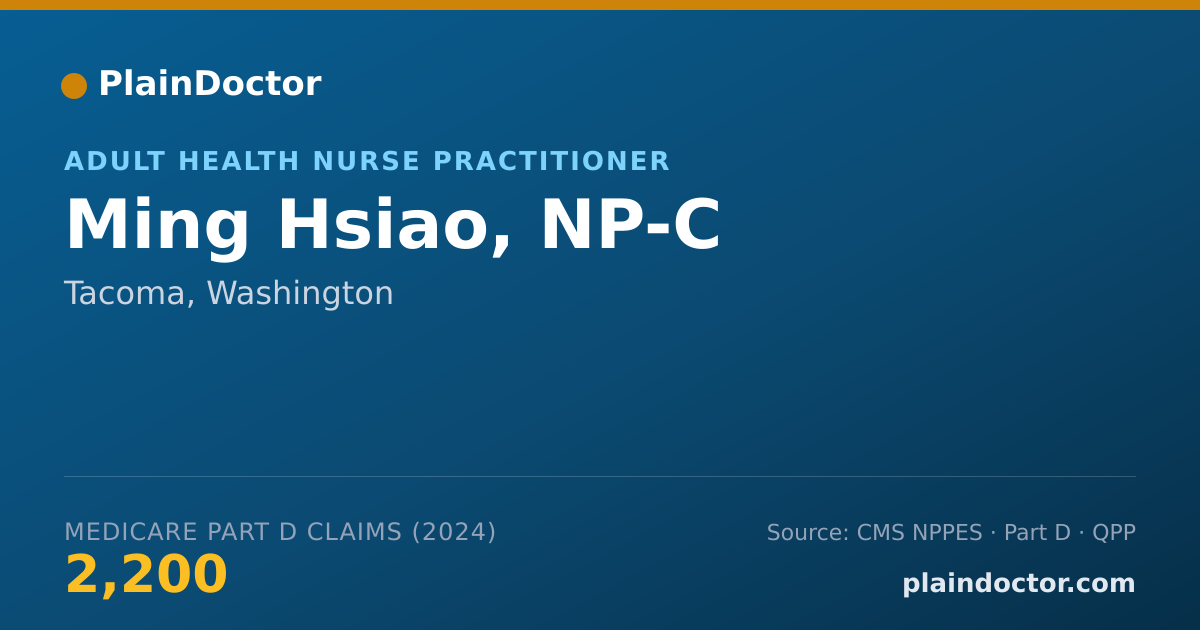 Shareable card for Ming Hsiao, NP-C - Adult Health Nurse Practitioner, Tacoma, WA