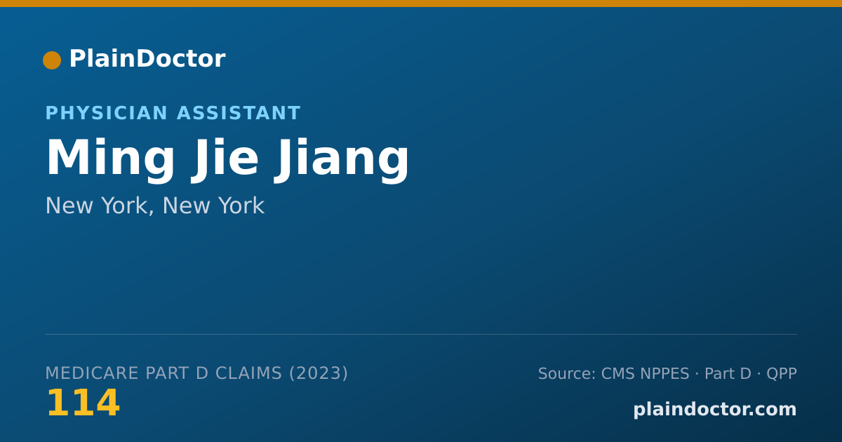 Shareable card for Ming Jie Jiang - Physician Assistant, New York, NY