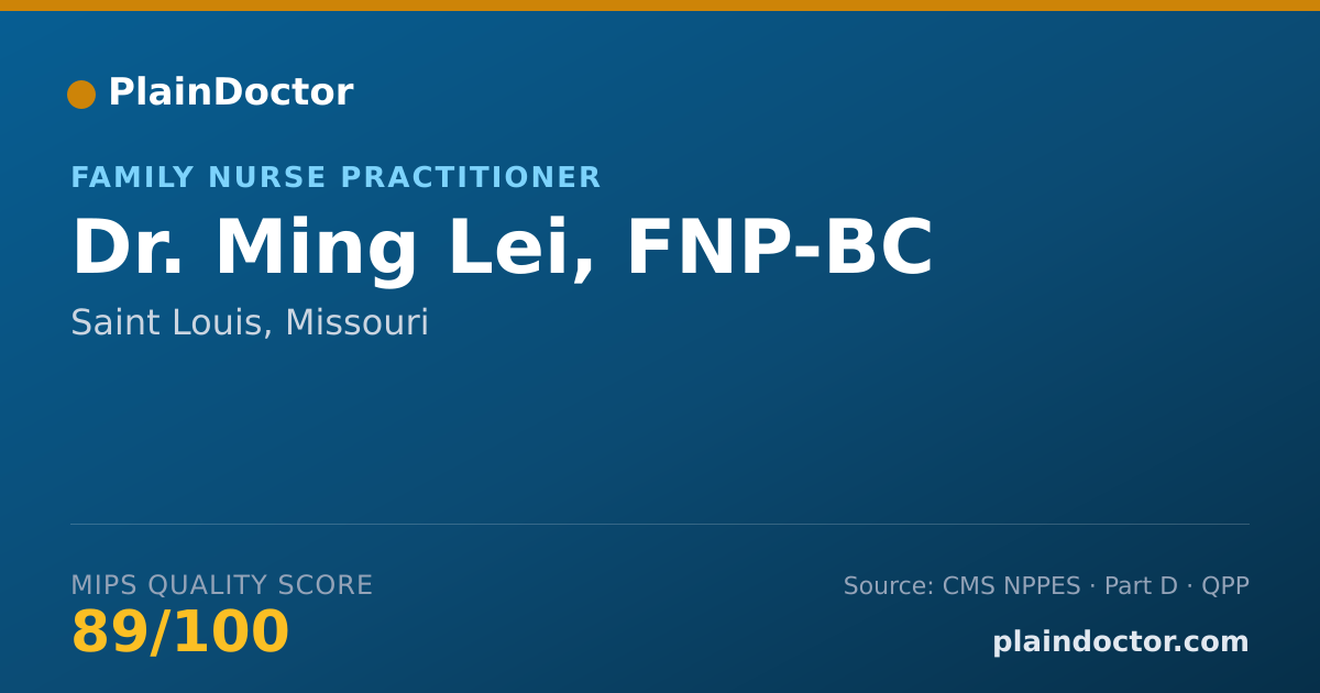 Shareable card for Ming Lei, FNP-BC - Family Nurse Practitioner, Saint Louis, MO