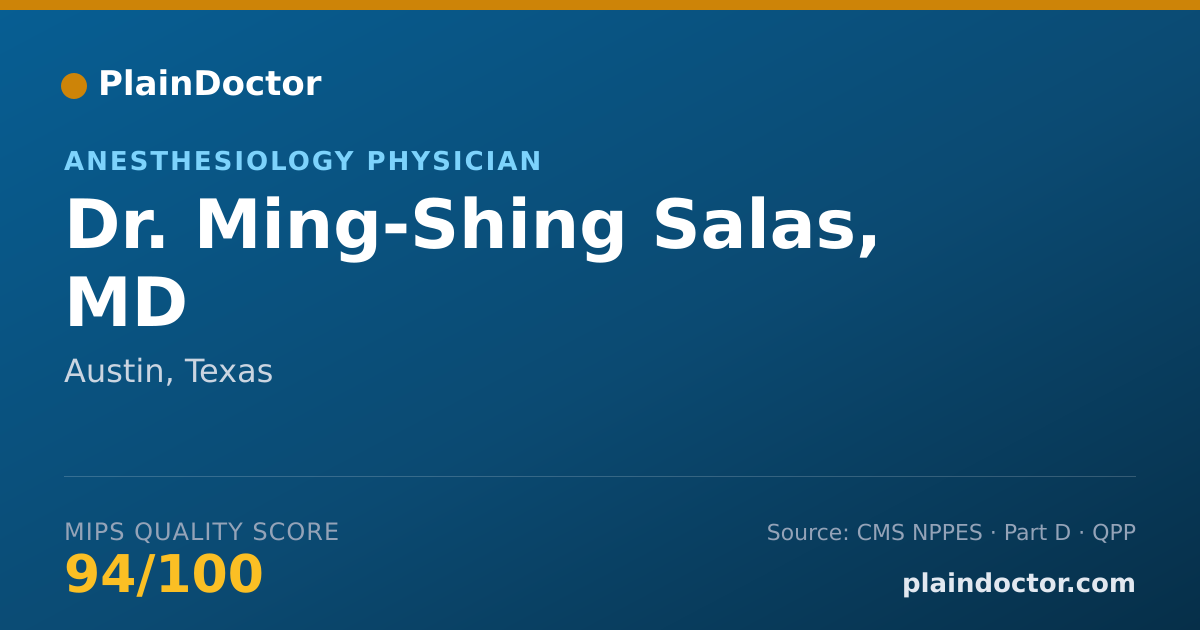 Shareable card for Ming-Shing Salas, MD - Anesthesiology Physician, Austin, TX