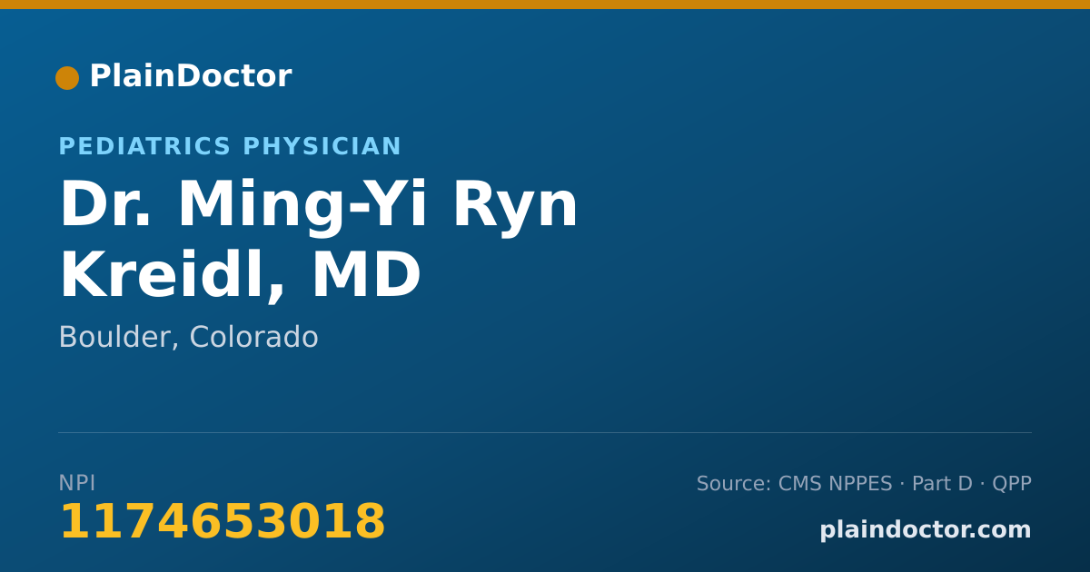 Shareable card for Ming-Yi Ryn Kreidl, MD - Pediatrics Physician, Boulder, CO