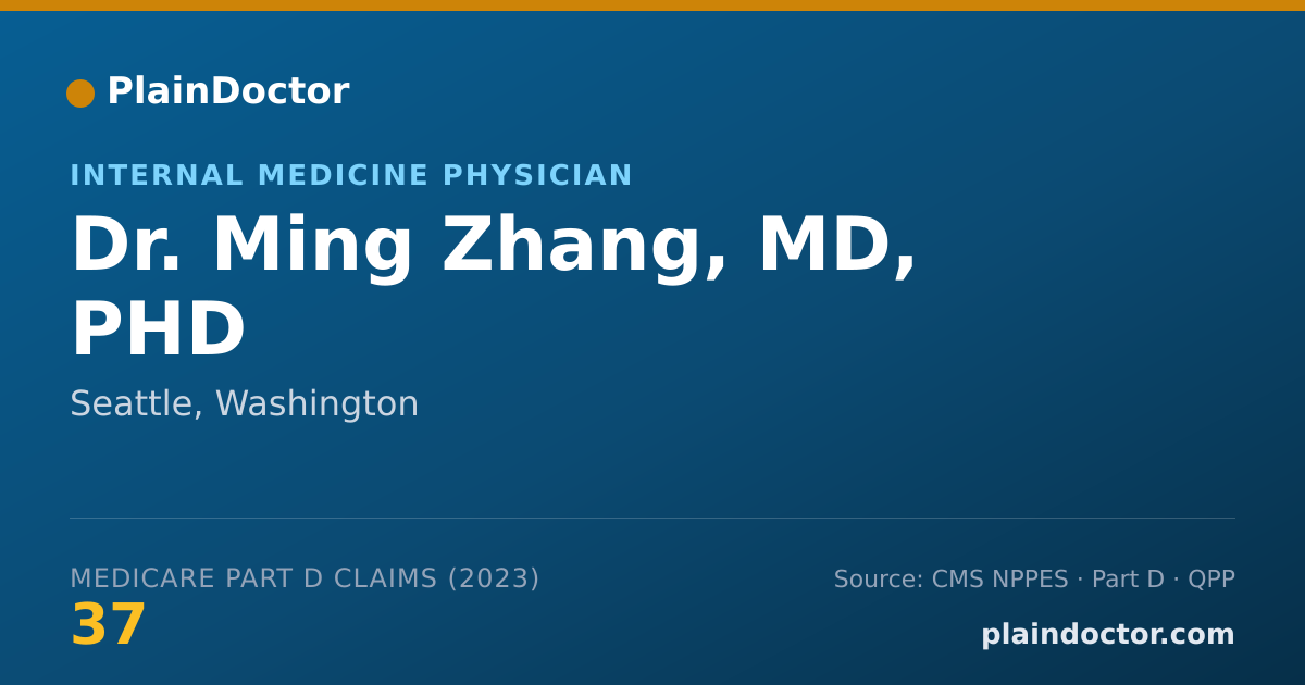 Shareable card for Ming Zhang, MD, PHD - Internal Medicine Physician, Seattle, WA
