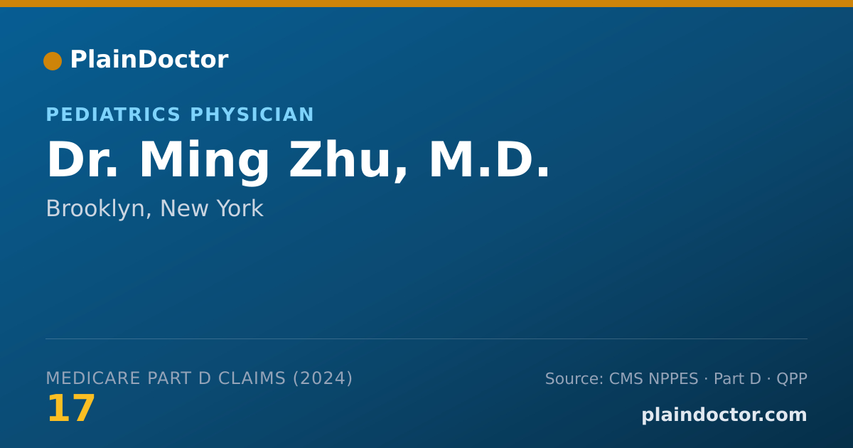 Shareable card for Ming Zhu, M.D. - Pediatrics Physician, Brooklyn, NY