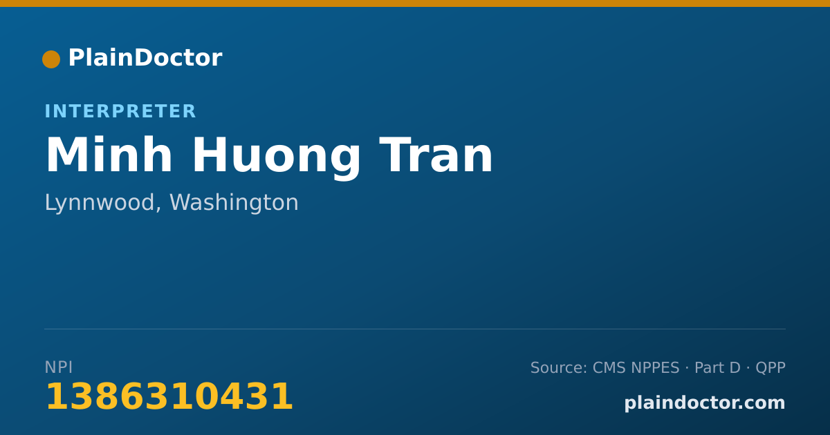 Shareable card for Minh Huong Tran - Interpreter, Lynnwood, WA