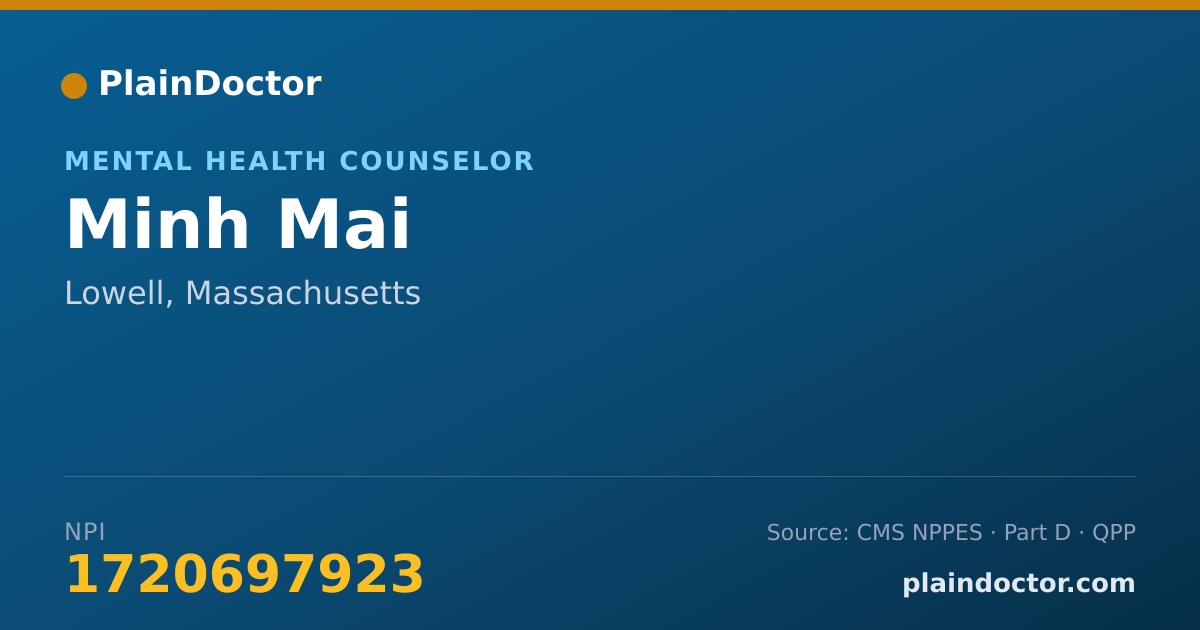 Shareable card for Minh Mai - Mental Health Counselor, Lowell, MA