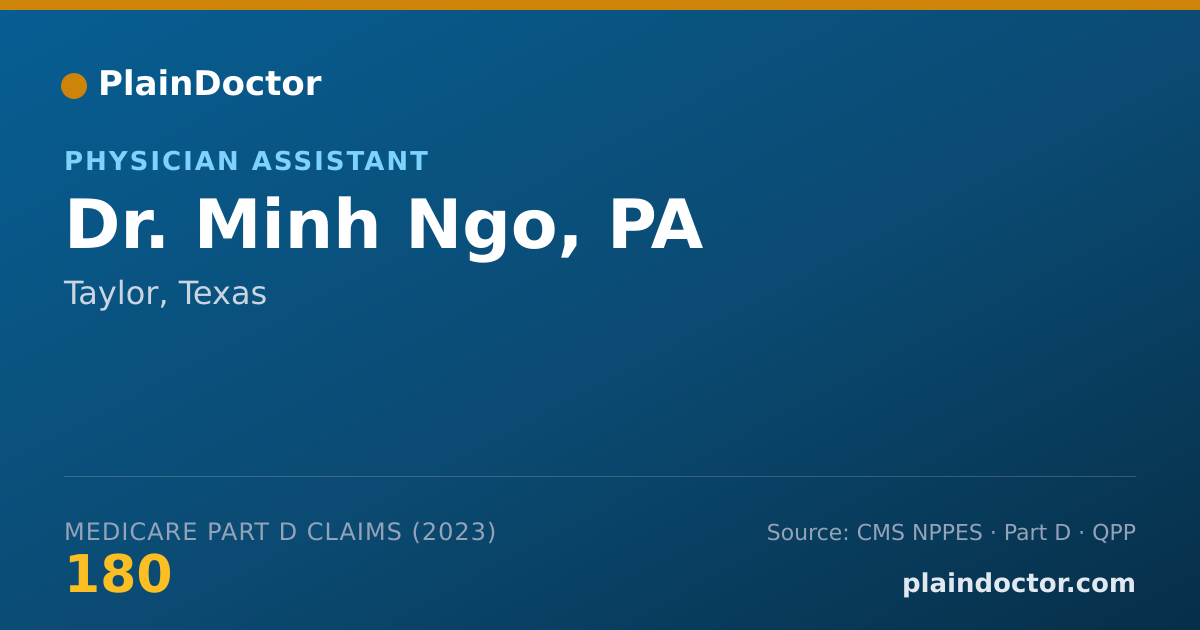 Shareable card for Minh Ngo, PA - Physician Assistant, Taylor, TX