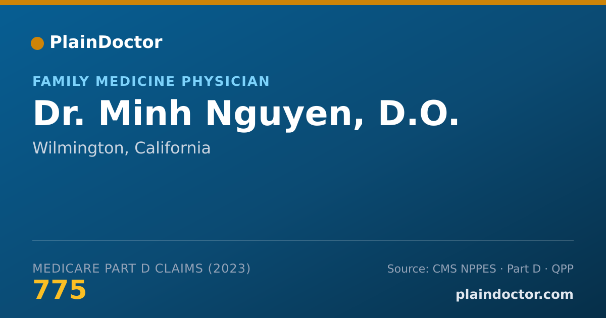 Shareable card for Minh Nguyen, D.O. - Family Medicine Physician, Wilmington, CA
