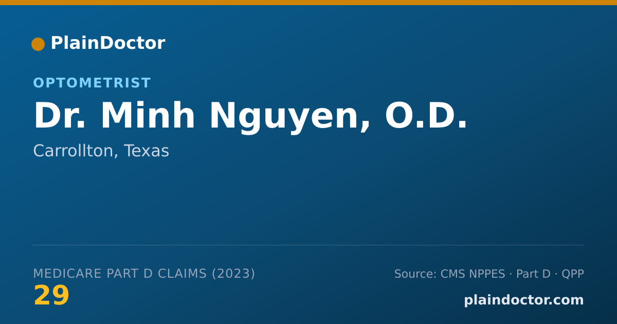 Shareable card for Minh Nguyen, O.D. - Optometrist, Carrollton, TX