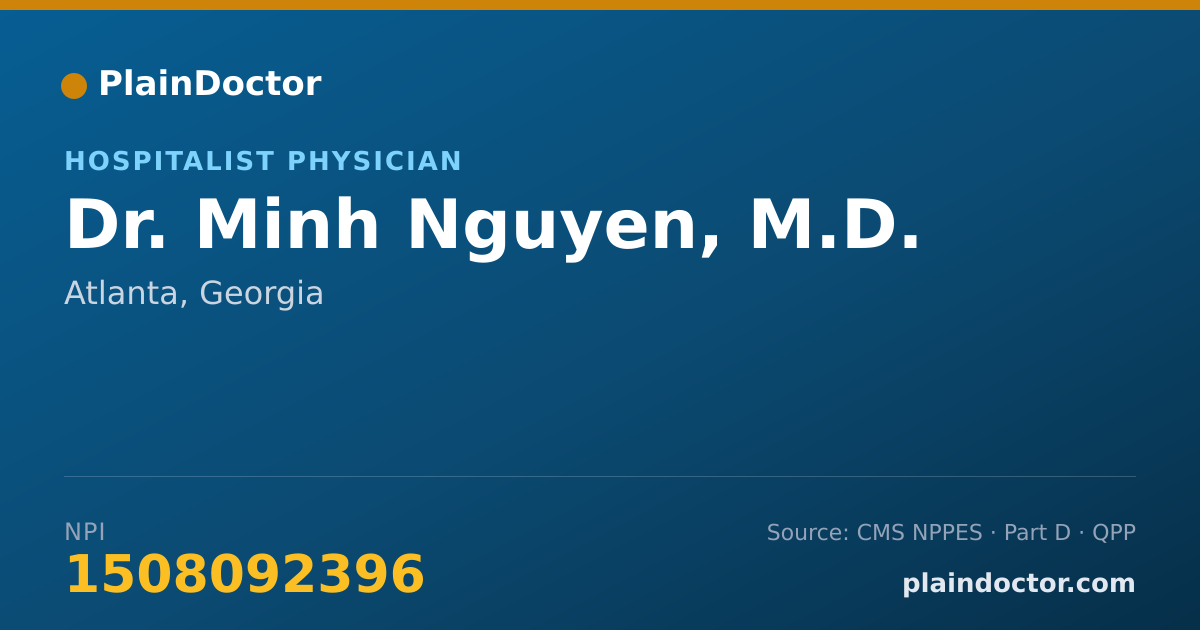 Shareable card for Minh Nguyen, M.D. - Hospitalist Physician, Atlanta, GA
