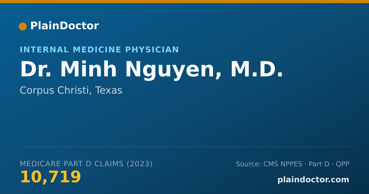 Shareable card for Minh Nguyen, M.D. - Internal Medicine Physician, Corpus Christi, TX