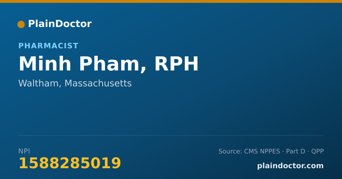 Shareable card for Minh Pham, RPH - Pharmacist, Waltham, MA