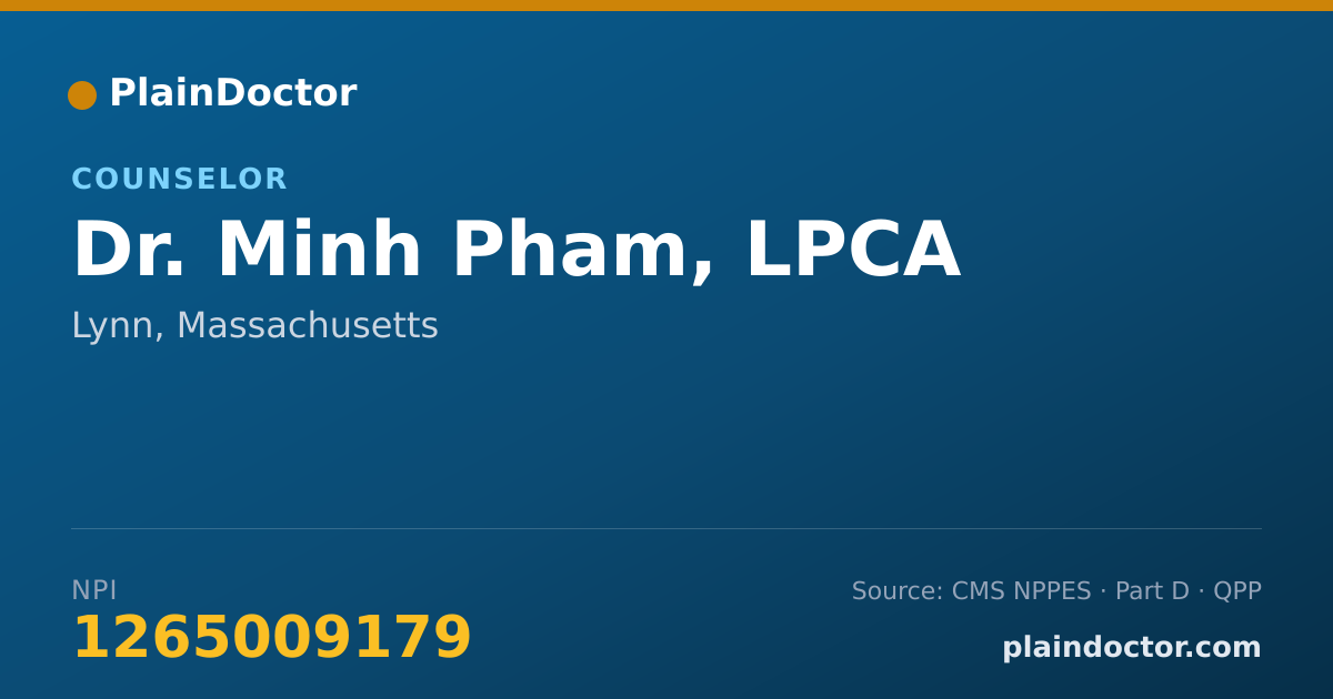Shareable card for Minh Pham, LPCA - Counselor, Lynn, MA