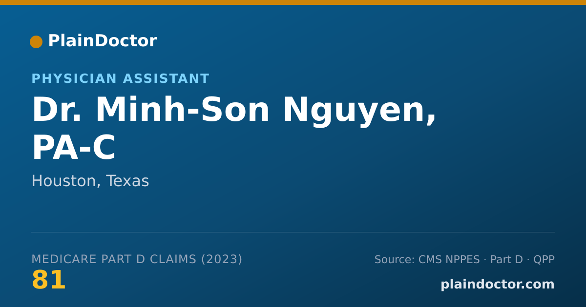 Shareable card for Minh-Son Nguyen, PA-C - Physician Assistant, Houston, TX