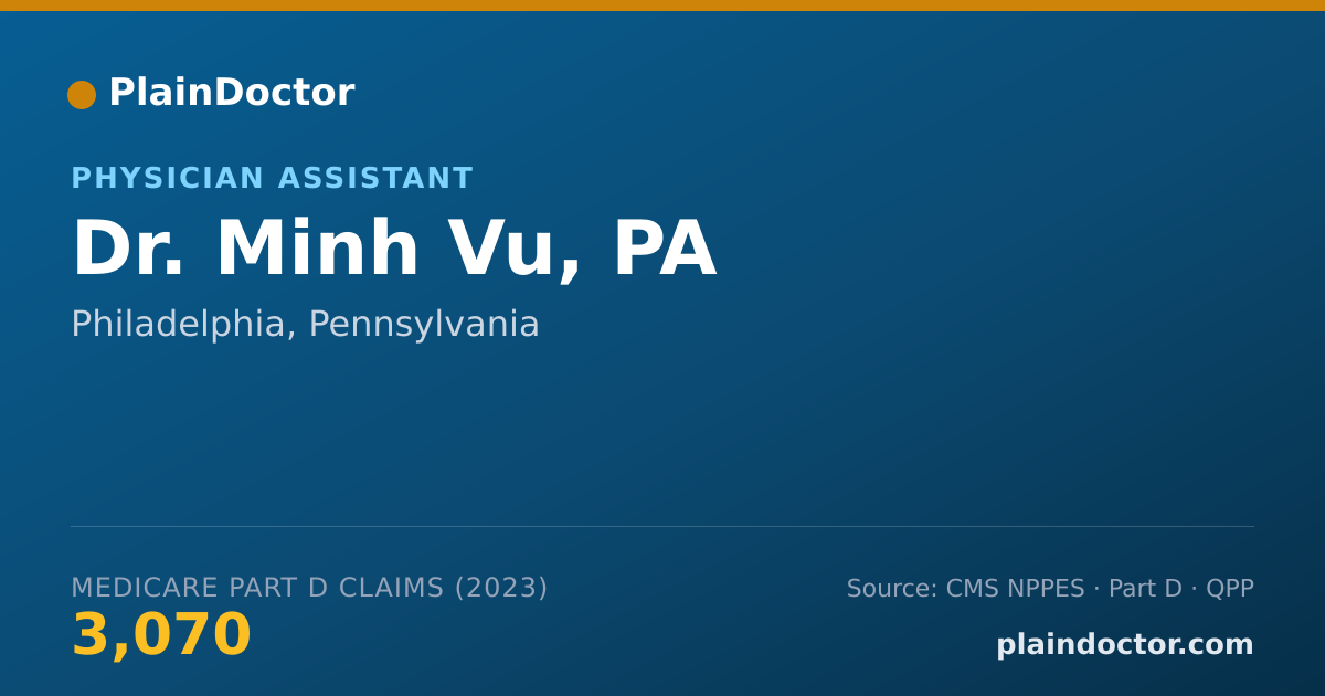 Shareable card for Minh Vu, PA - Physician Assistant, Philadelphia, PA