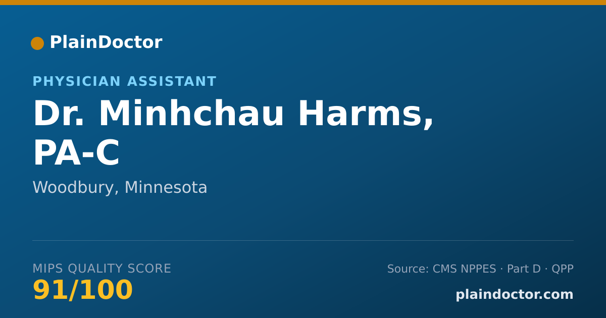 Shareable card for Minhchau Harms, PA-C - Physician Assistant, Woodbury, MN