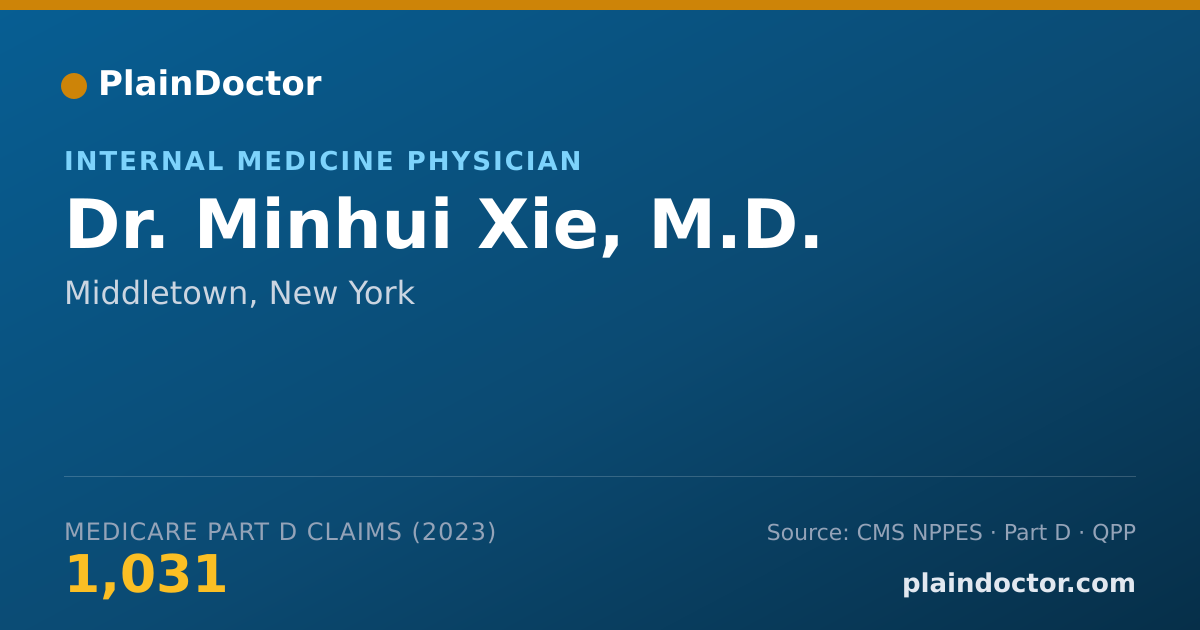 Shareable card for Minhui Xie, M.D. - Internal Medicine Physician, Middletown, NY