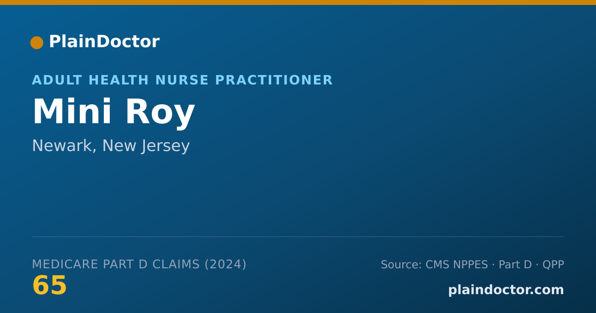 Shareable card for Mini Roy - Adult Health Nurse Practitioner, Newark, NJ